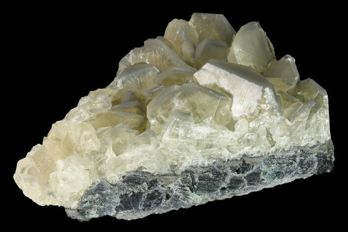 Calcite Crystal Cluster on Green Fluorite - China #142379